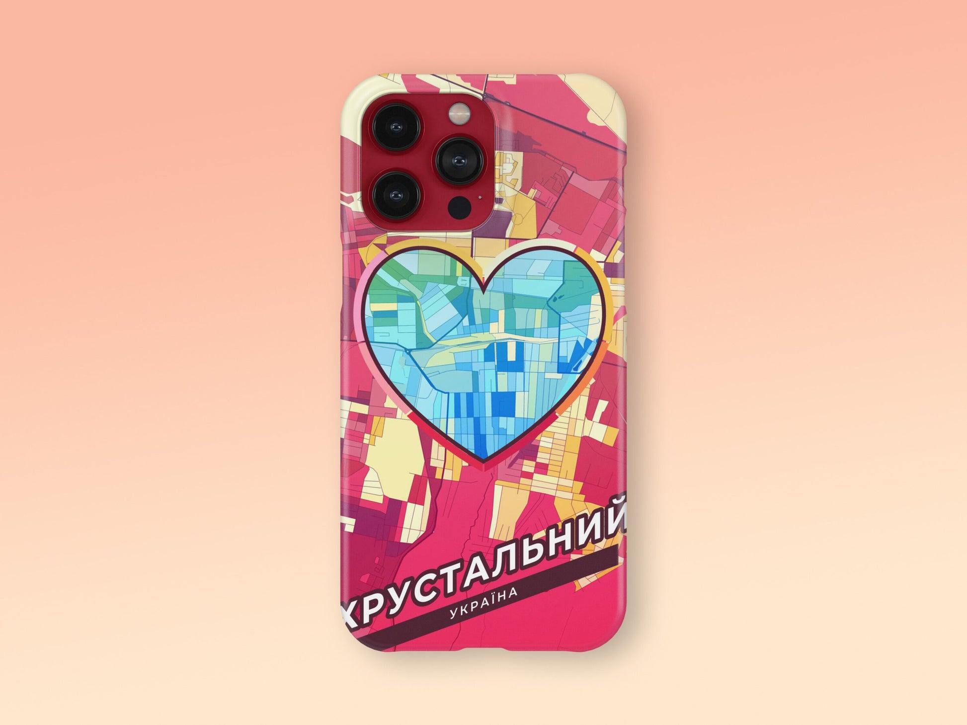 Khrustalnyi Ukraine slim phone case with colorful icon. Birthday, wedding or housewarming gift. Couple match cases. 2