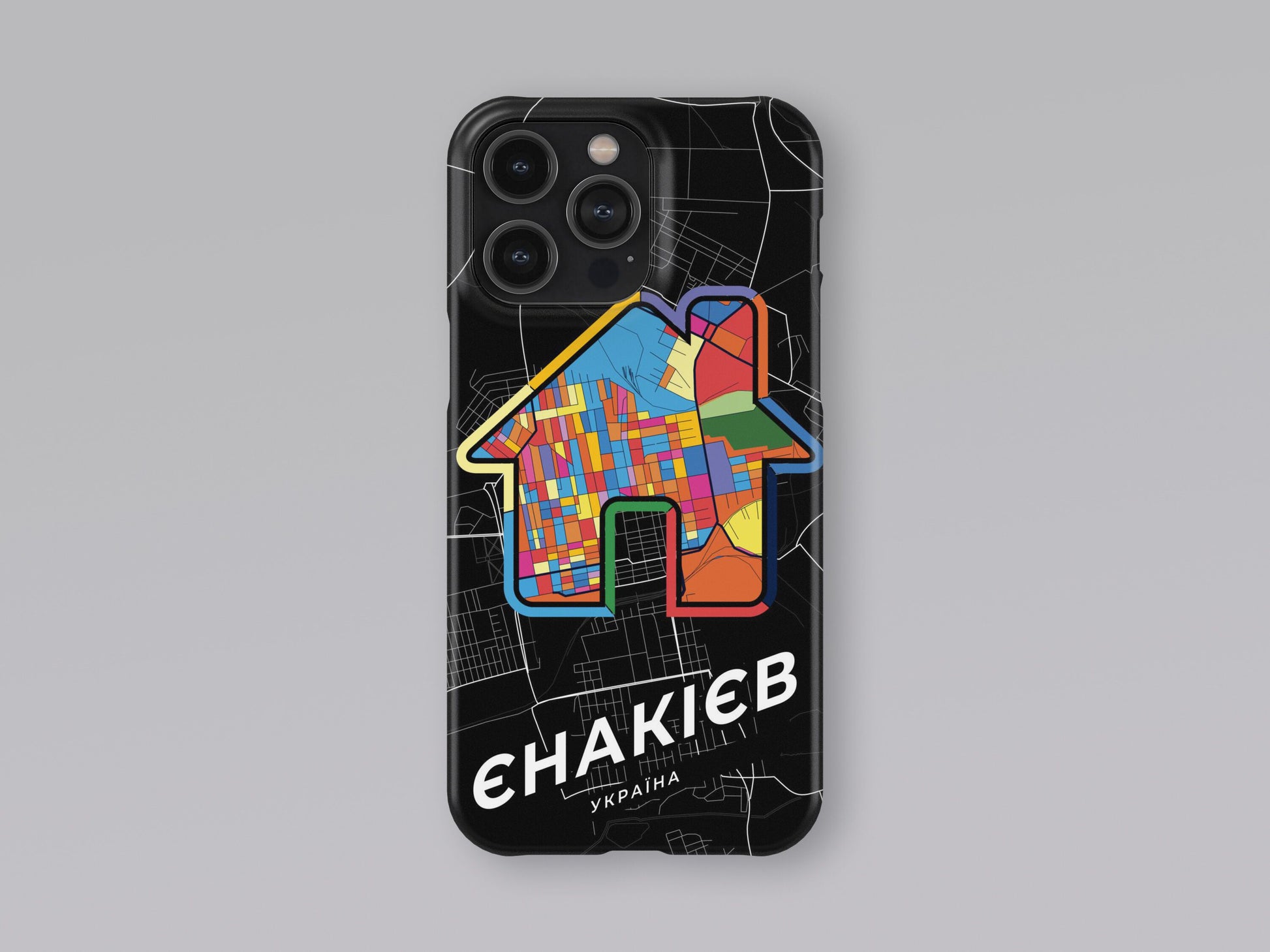Yenakiieve Ukraine slim phone case with colorful icon 3