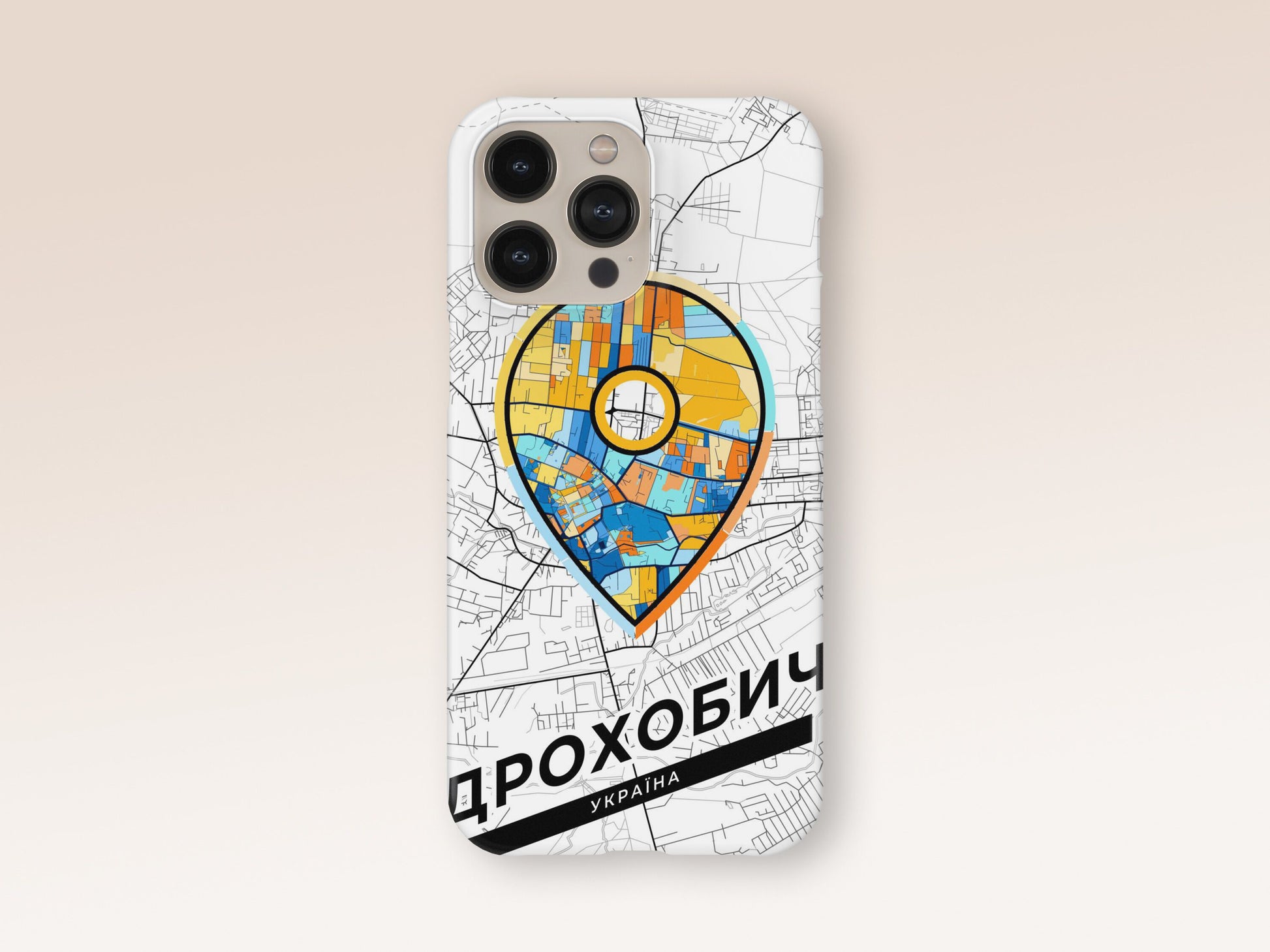 Drohobych Ukraine slim phone case with colorful icon. Birthday, wedding or housewarming gift. Couple match cases. 1