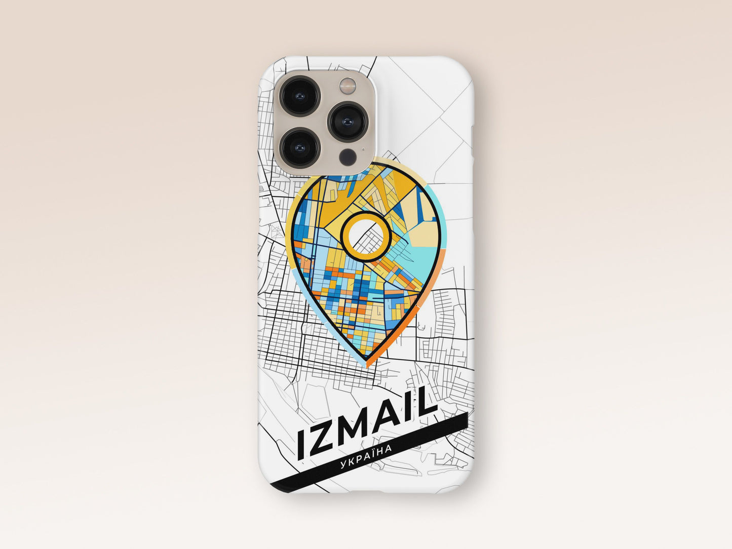 Izmail Ukraine slim phone case with colorful icon. Birthday, wedding or housewarming gift. Couple match cases. 1
