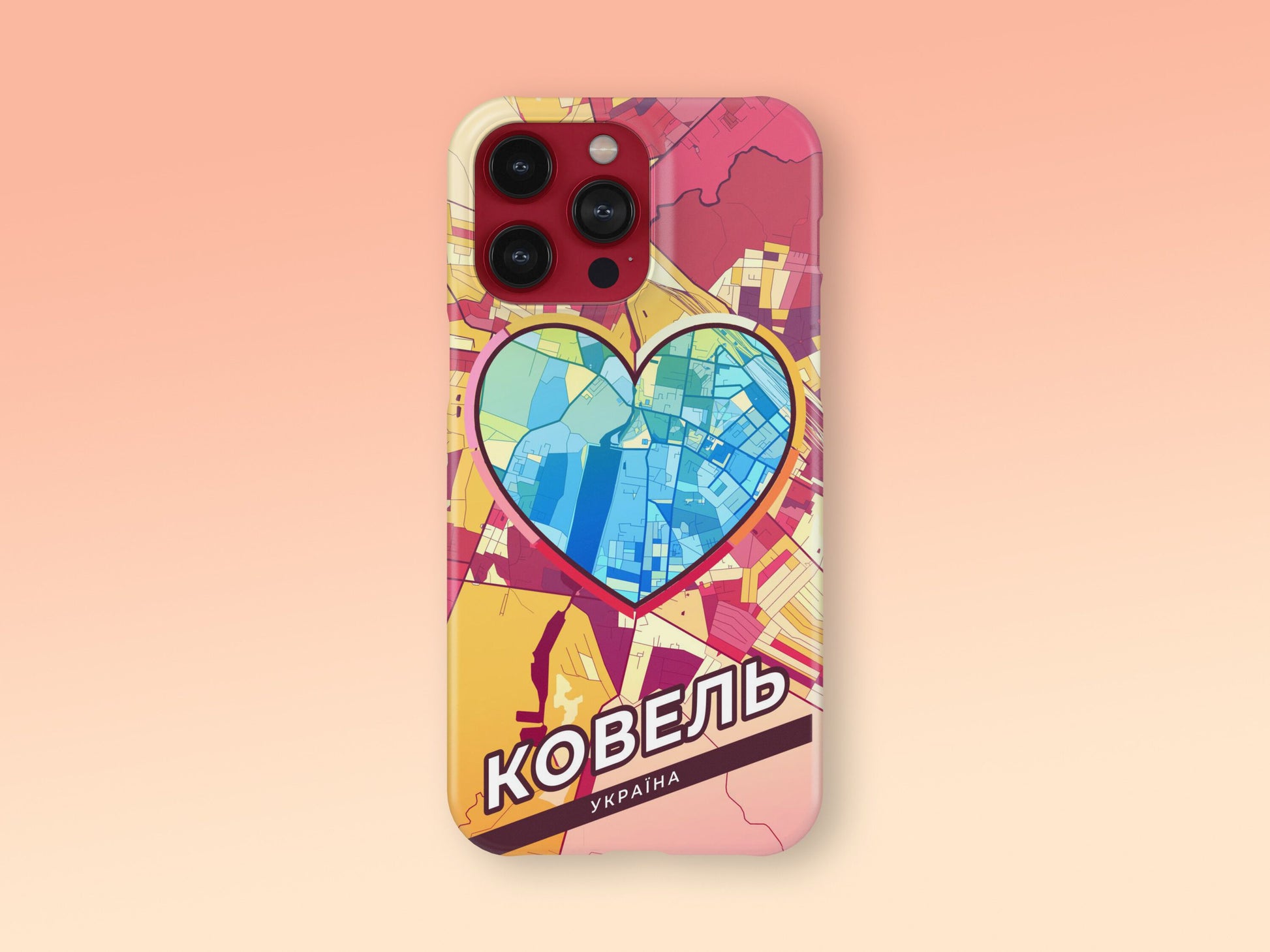 Kovel Ukraine slim phone case with colorful icon. Birthday, wedding or housewarming gift. Couple match cases. 2