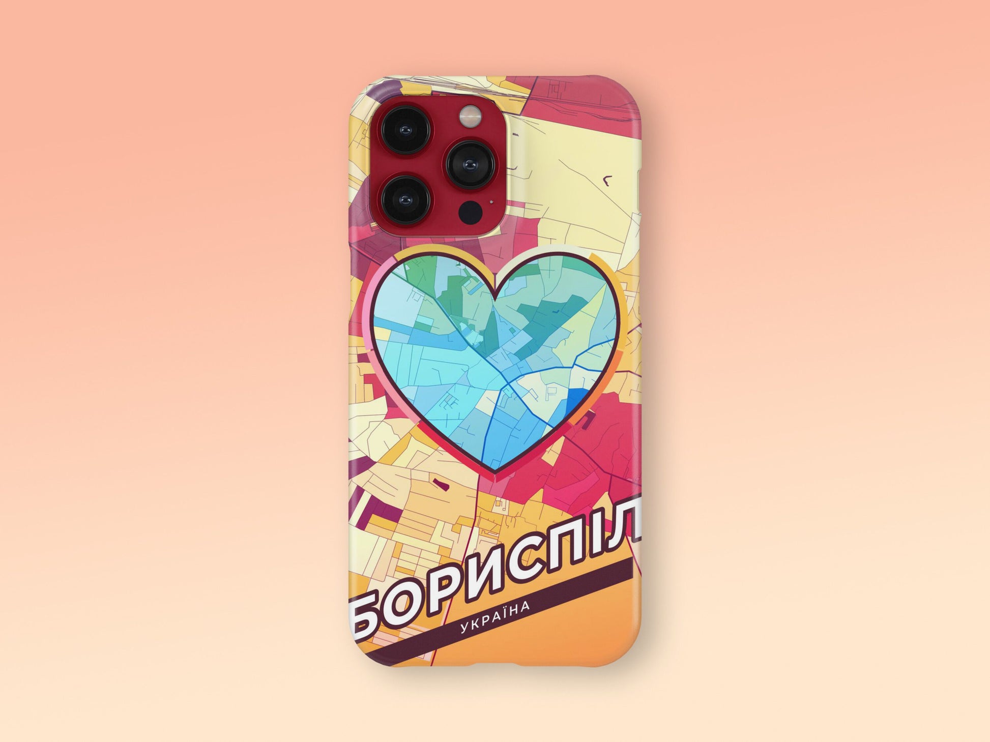 Boryspil Ukraine slim phone case with colorful icon. Birthday, wedding or housewarming gift. Couple match cases. 2