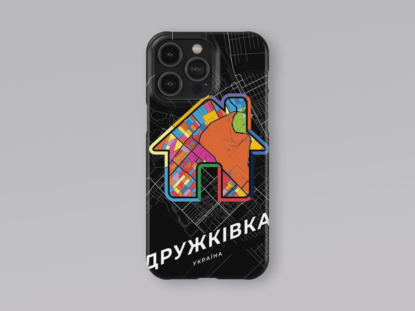Druzhkivka Ukraine slim phone case with colorful icon. Birthday, wedding or housewarming gift. Couple match cases. 3