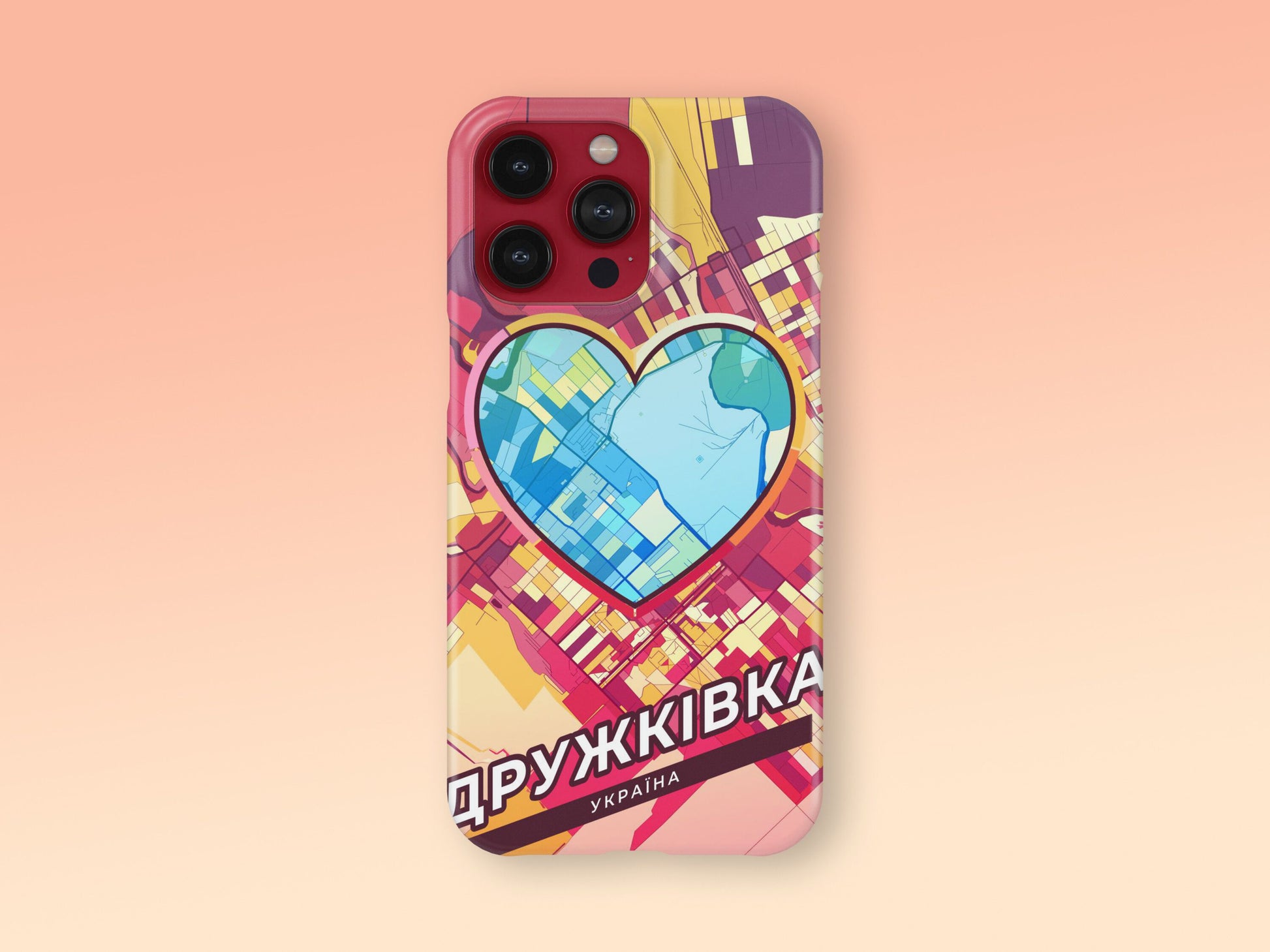 Druzhkivka Ukraine slim phone case with colorful icon. Birthday, wedding or housewarming gift. Couple match cases. 2