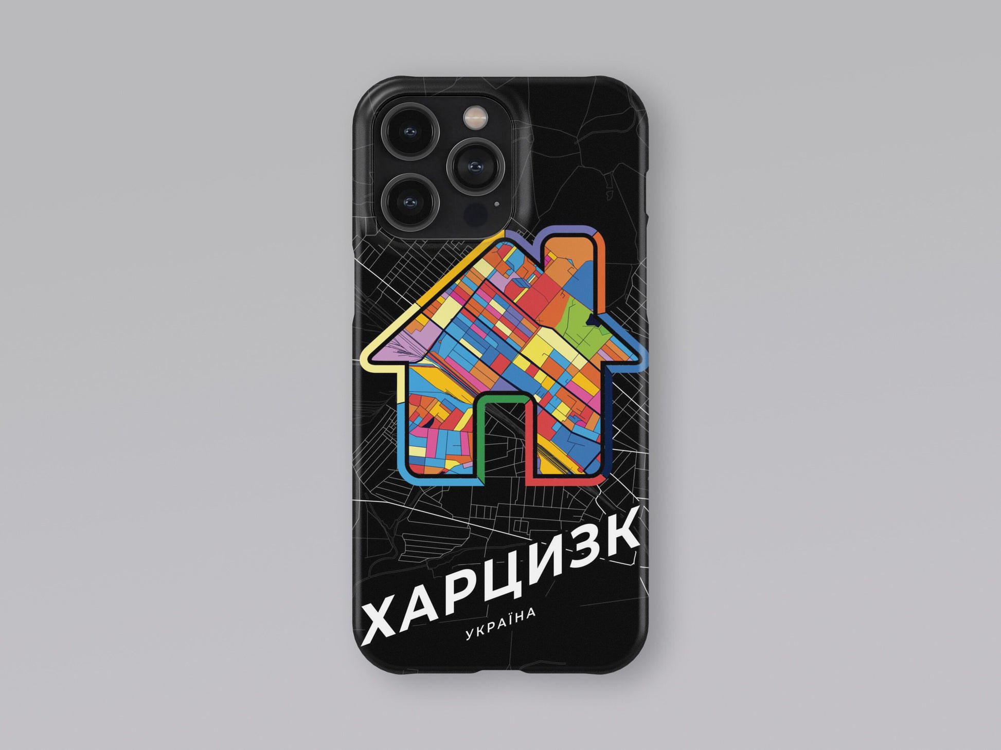 Khartsyzk Ukraine slim phone case with colorful icon. Birthday, wedding or housewarming gift. Couple match cases. 3