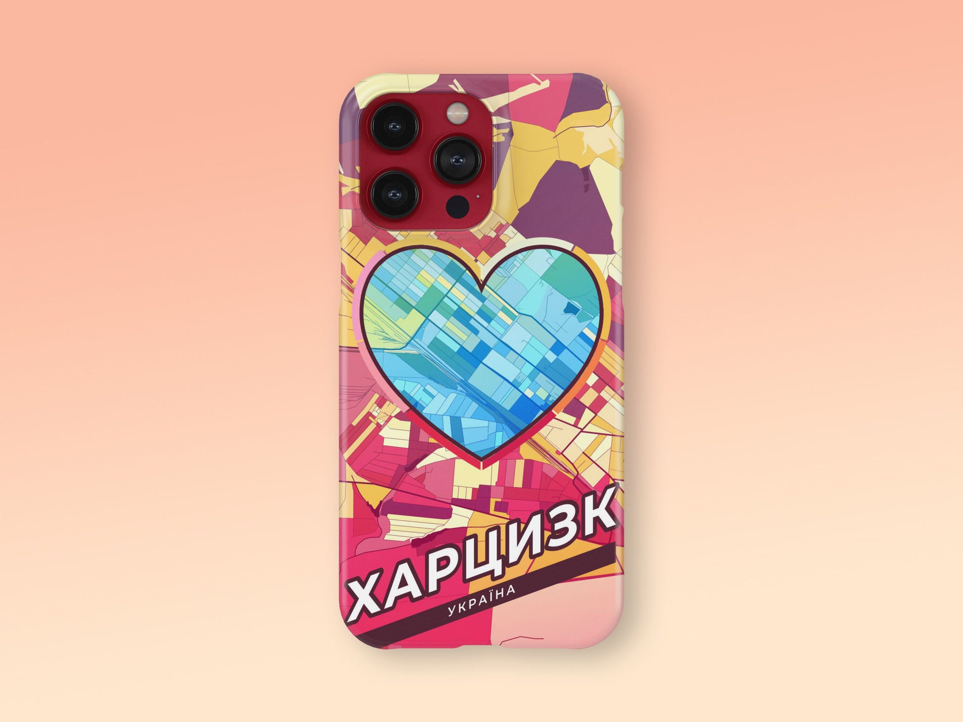 Khartsyzk Ukraine slim phone case with colorful icon. Birthday, wedding or housewarming gift. Couple match cases. 2