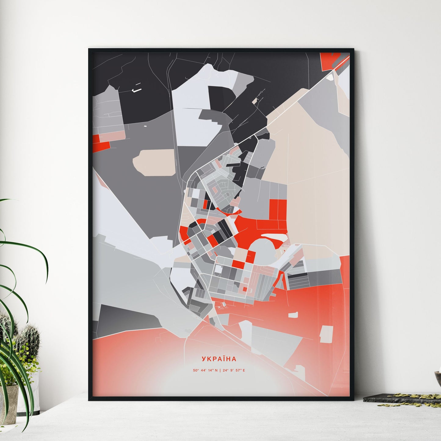 Colorful NOVOVOLYNSK UKRAINE Fine Art Map Modern