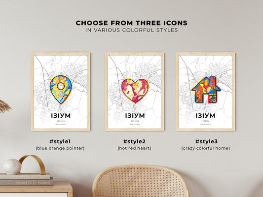 Izium Ukraine maps with colorful icons