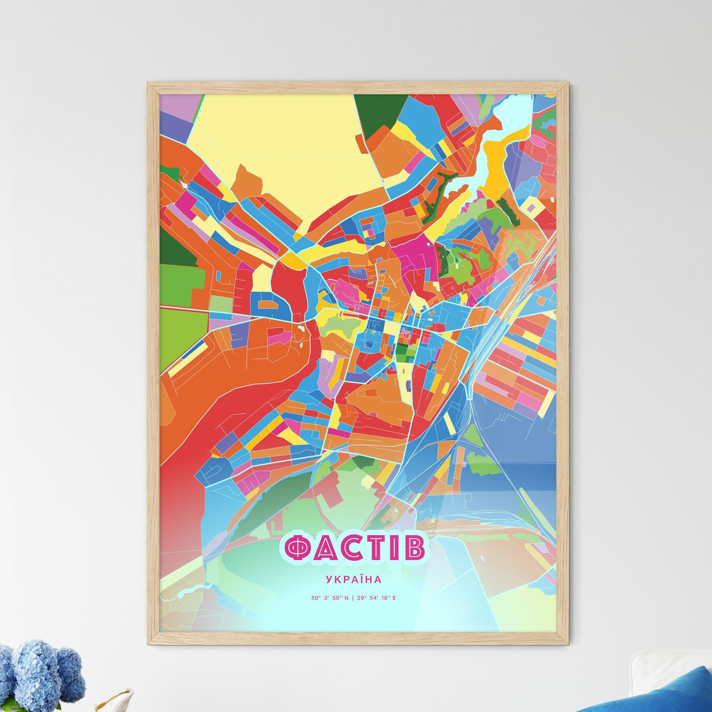 Colorful FASTIV UKRAINE Fine Art Map Crazy Colors