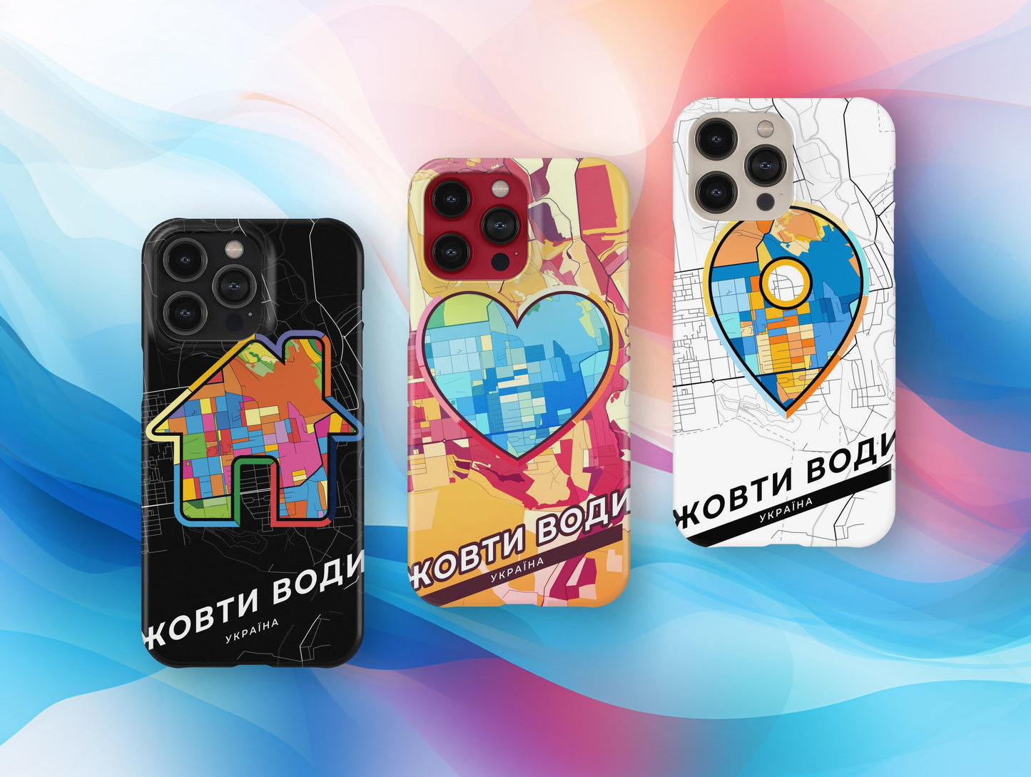 Zhovti Vody Ukraine slim phone case with colorful icon