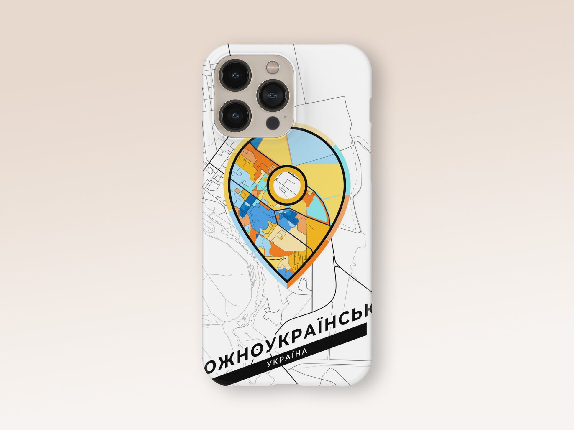 Yuzhnoukrainsk Ukraine slim phone case with colorful icon 1