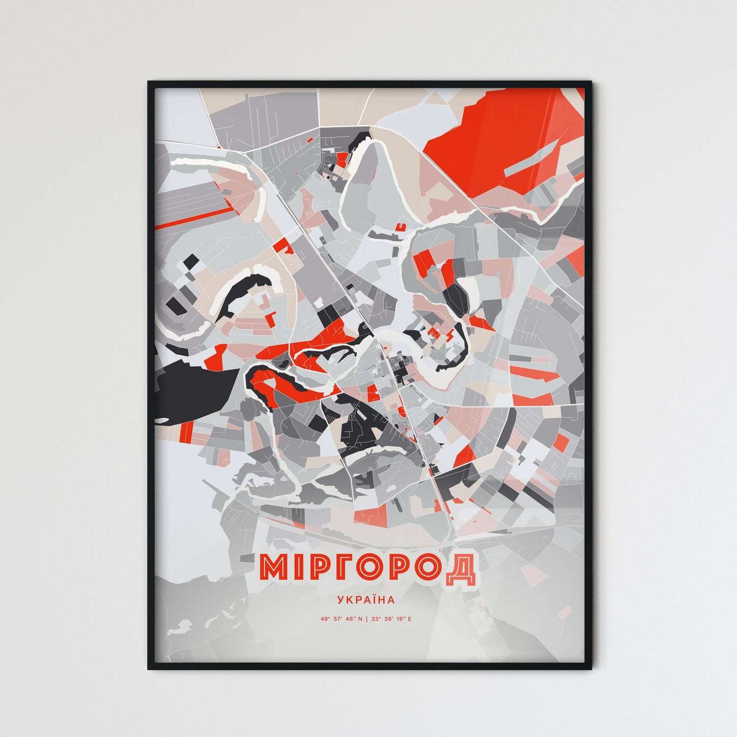 Colorful MYRHOROD UKRAINE Fine Art Map Modern