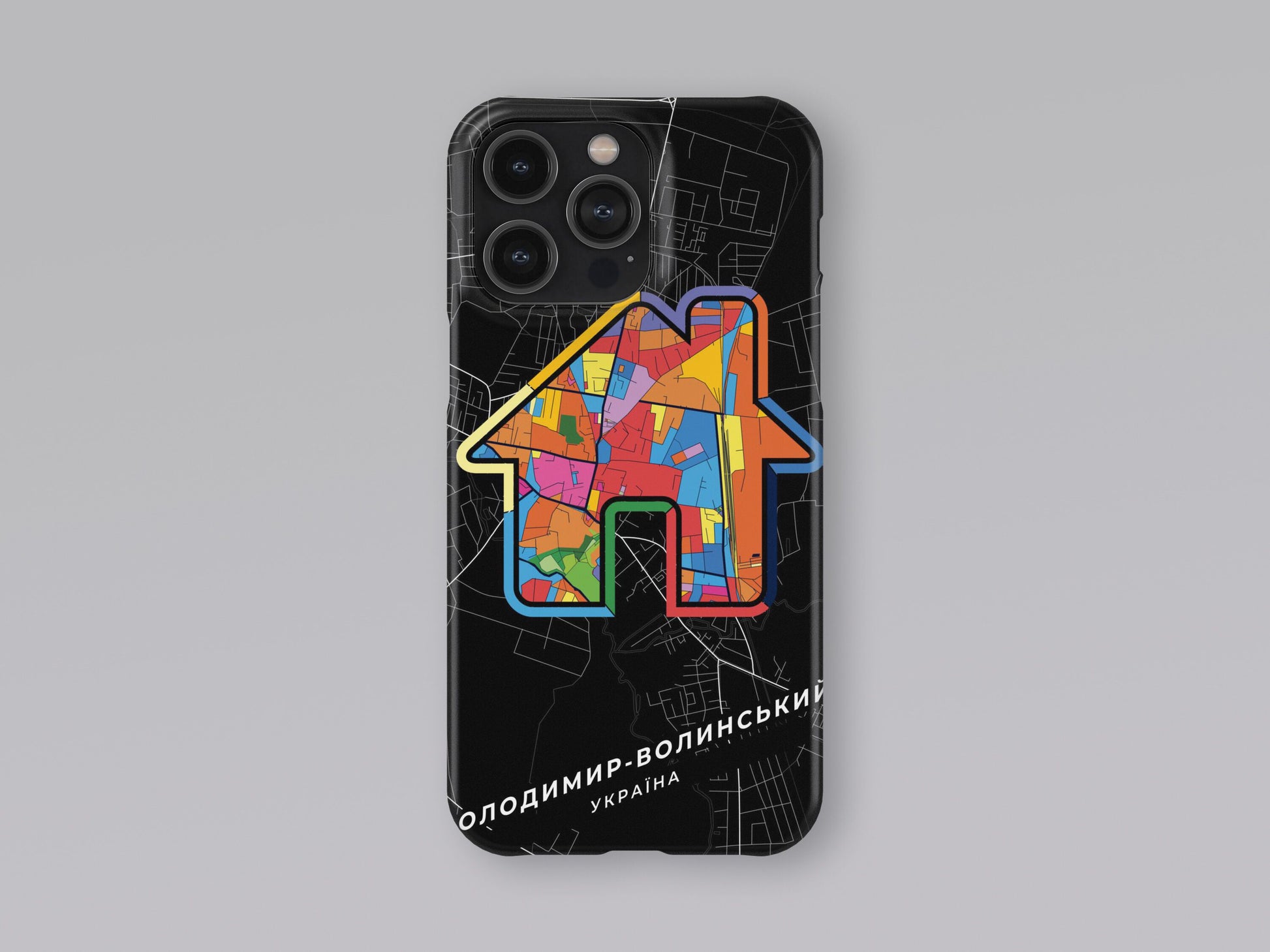 Volodymyr-Volynskyi Ukraine slim phone case with colorful icon 3