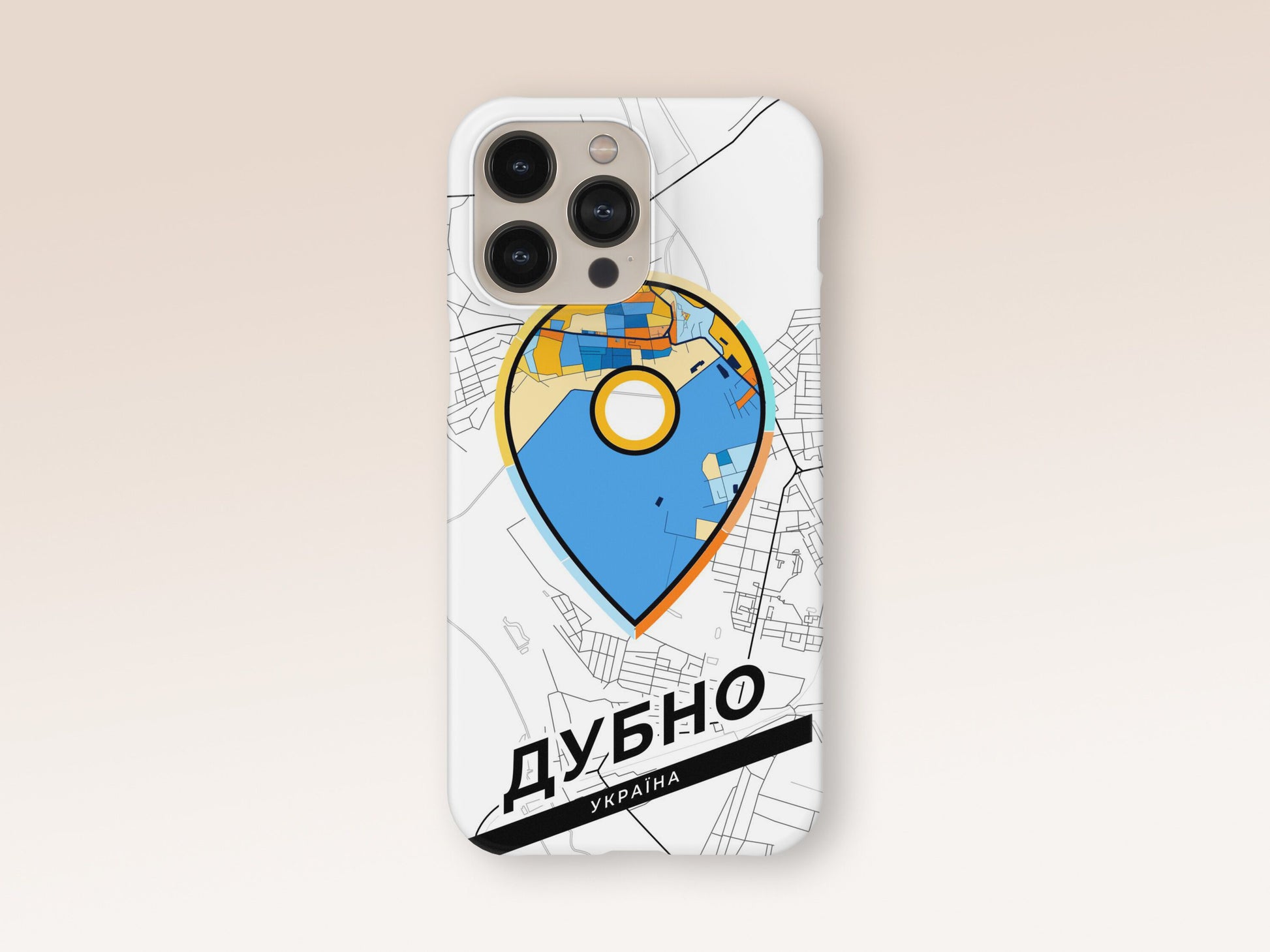 Dubno Ukraine slim phone case with colorful icon. Birthday, wedding or housewarming gift. Couple match cases. 1