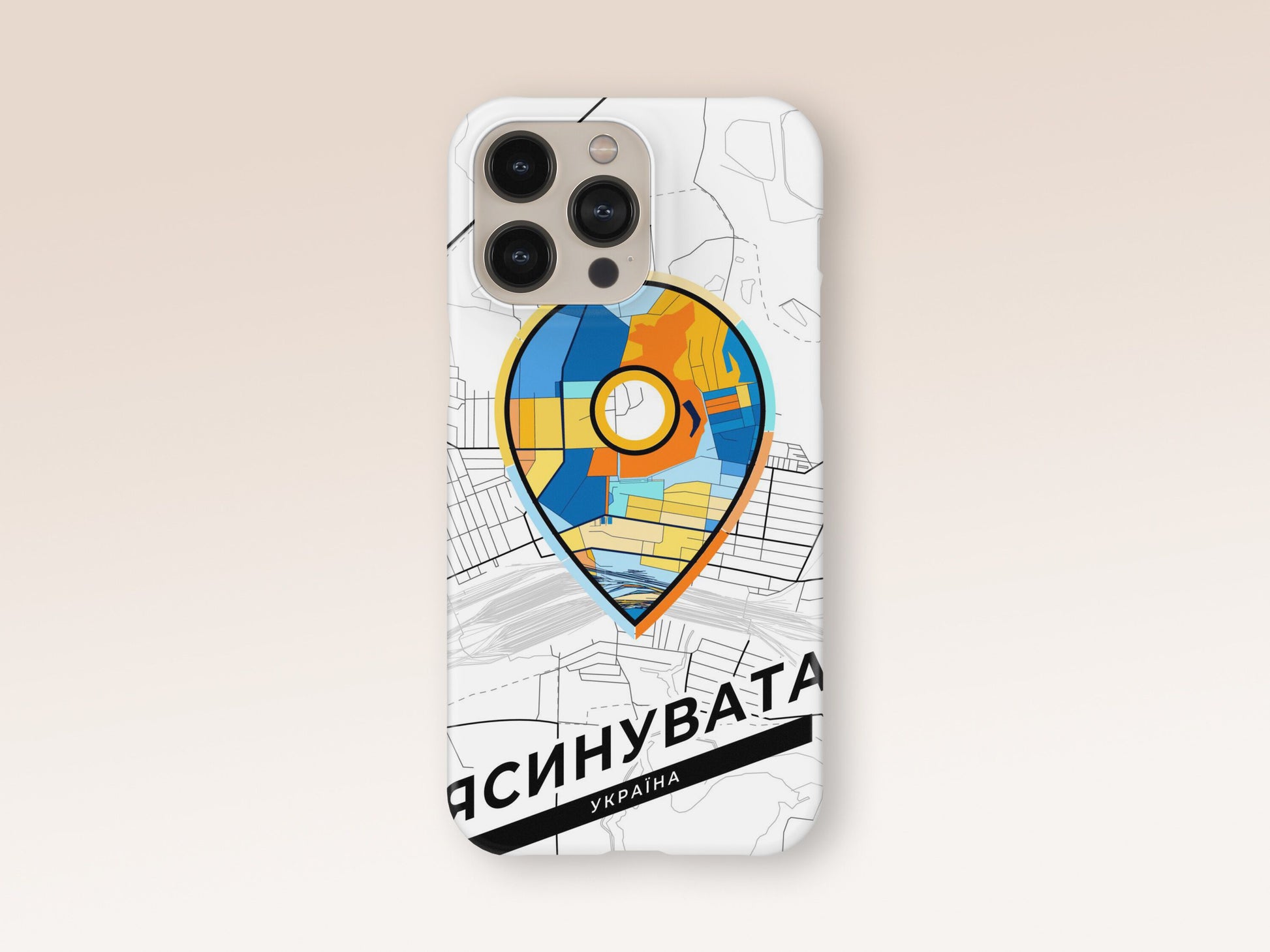 Yasynuvata Ukraine slim phone case with colorful icon 1