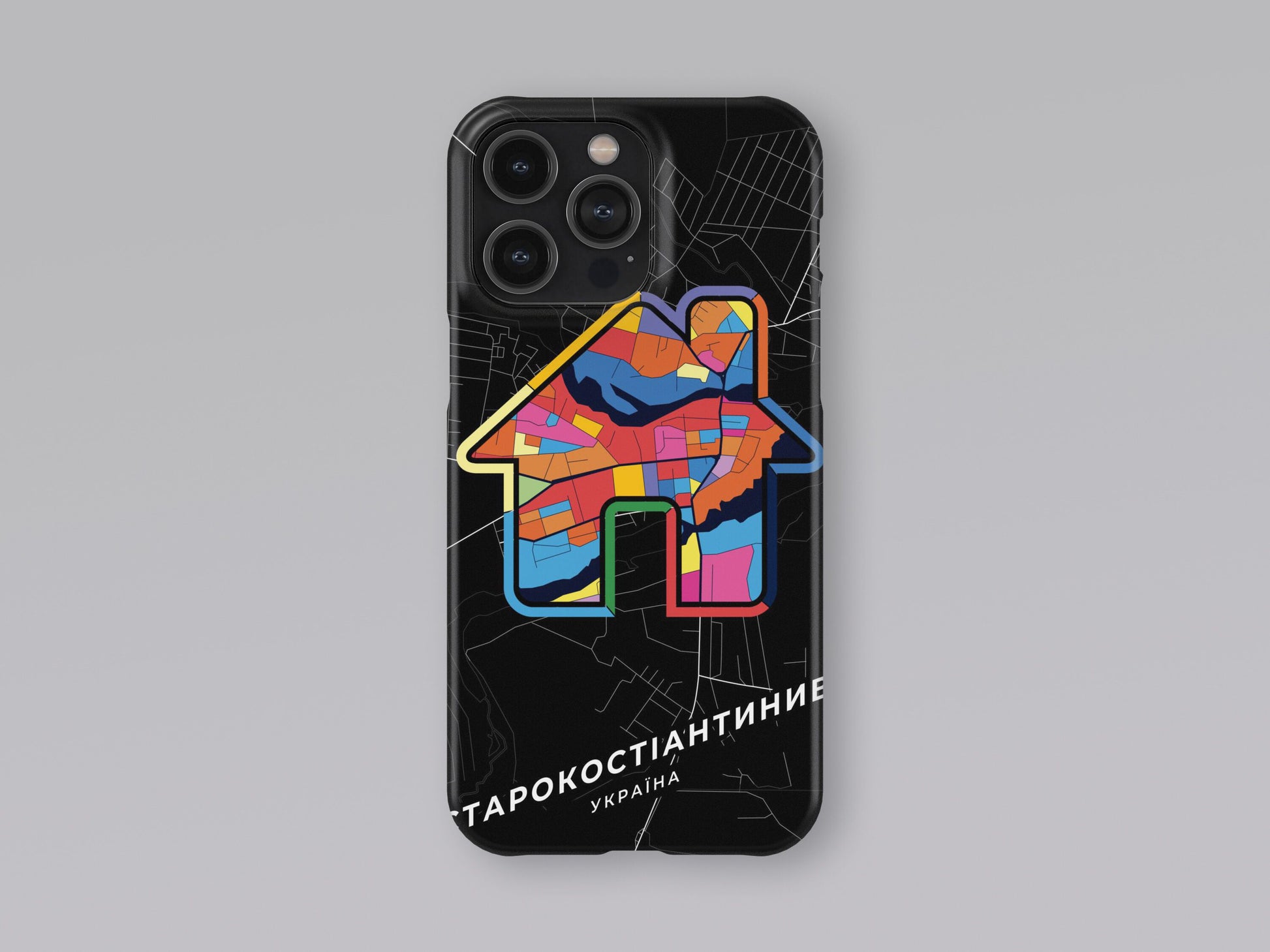 Starokostiantyniv Ukraine slim phone case with colorful icon 3