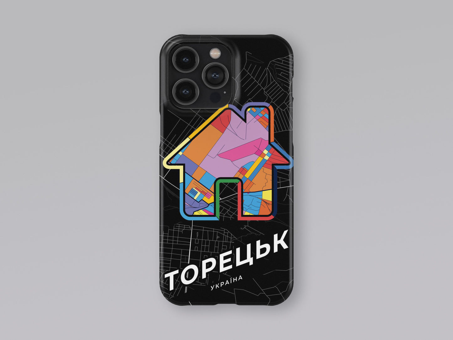 Toretsk Ukraine slim phone case with colorful icon 3