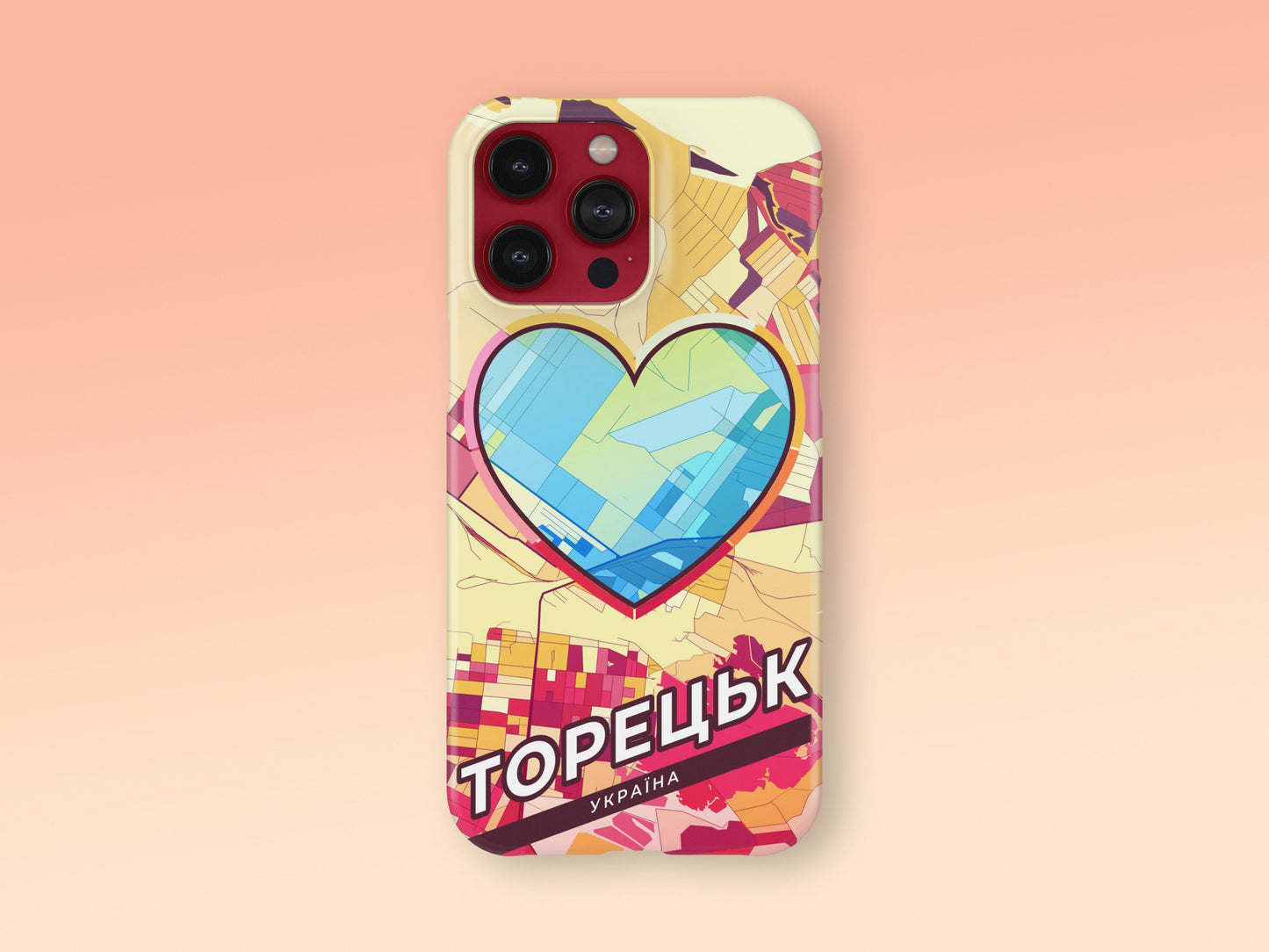 Toretsk Ukraine slim phone case with colorful icon 2