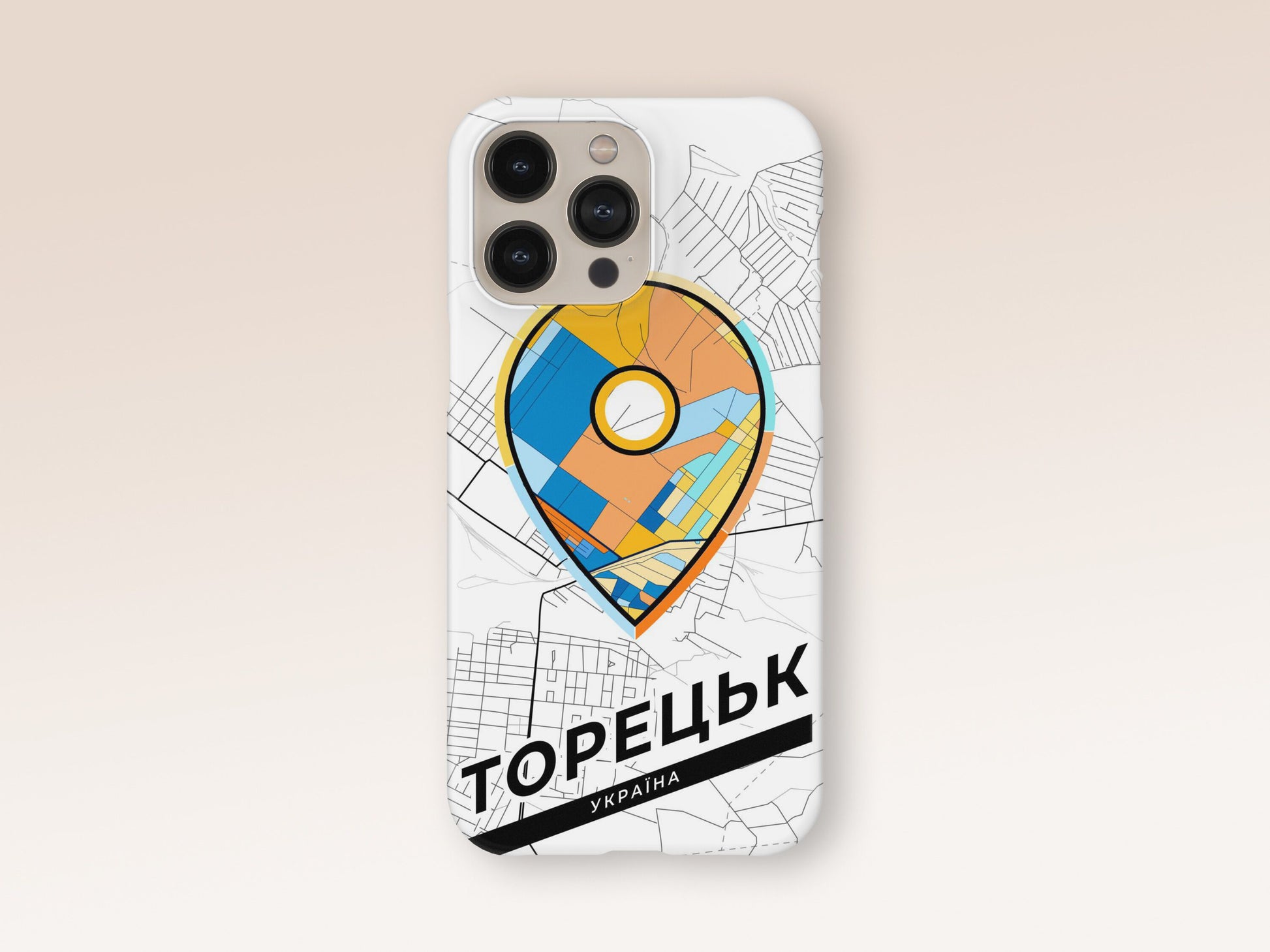 Toretsk Ukraine slim phone case with colorful icon 1