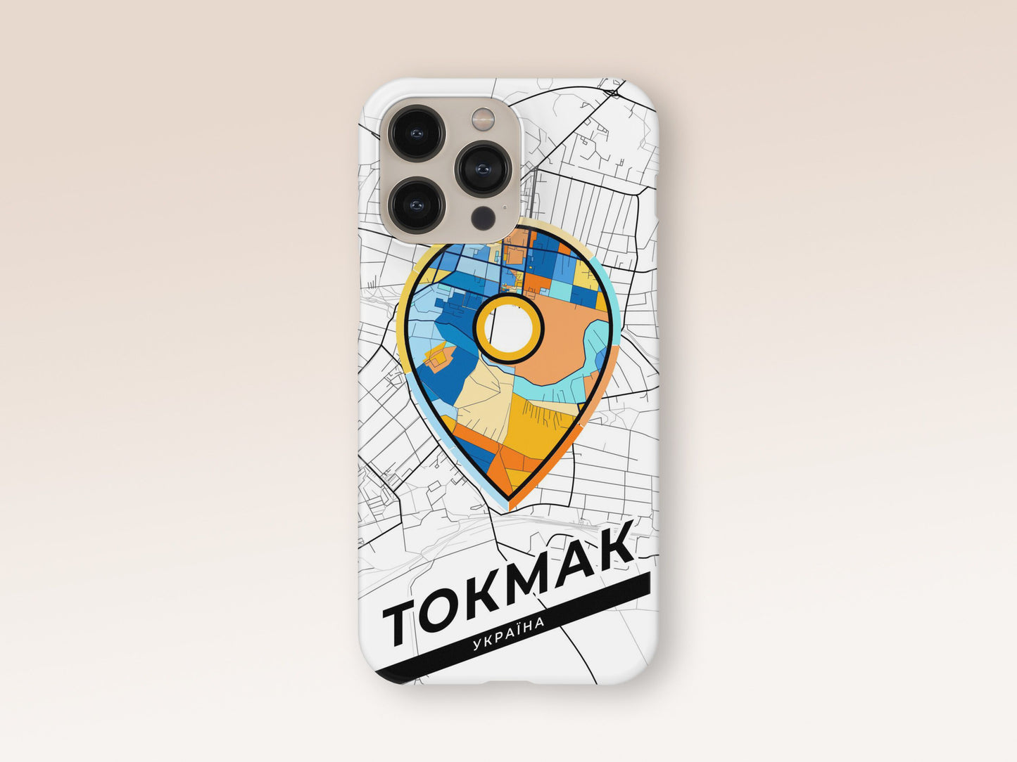 Tokmak Ukraine slim phone case with colorful icon 1