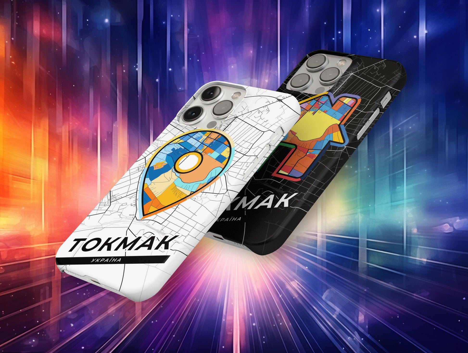 Tokmak Ukraine slim phone case with colorful icon