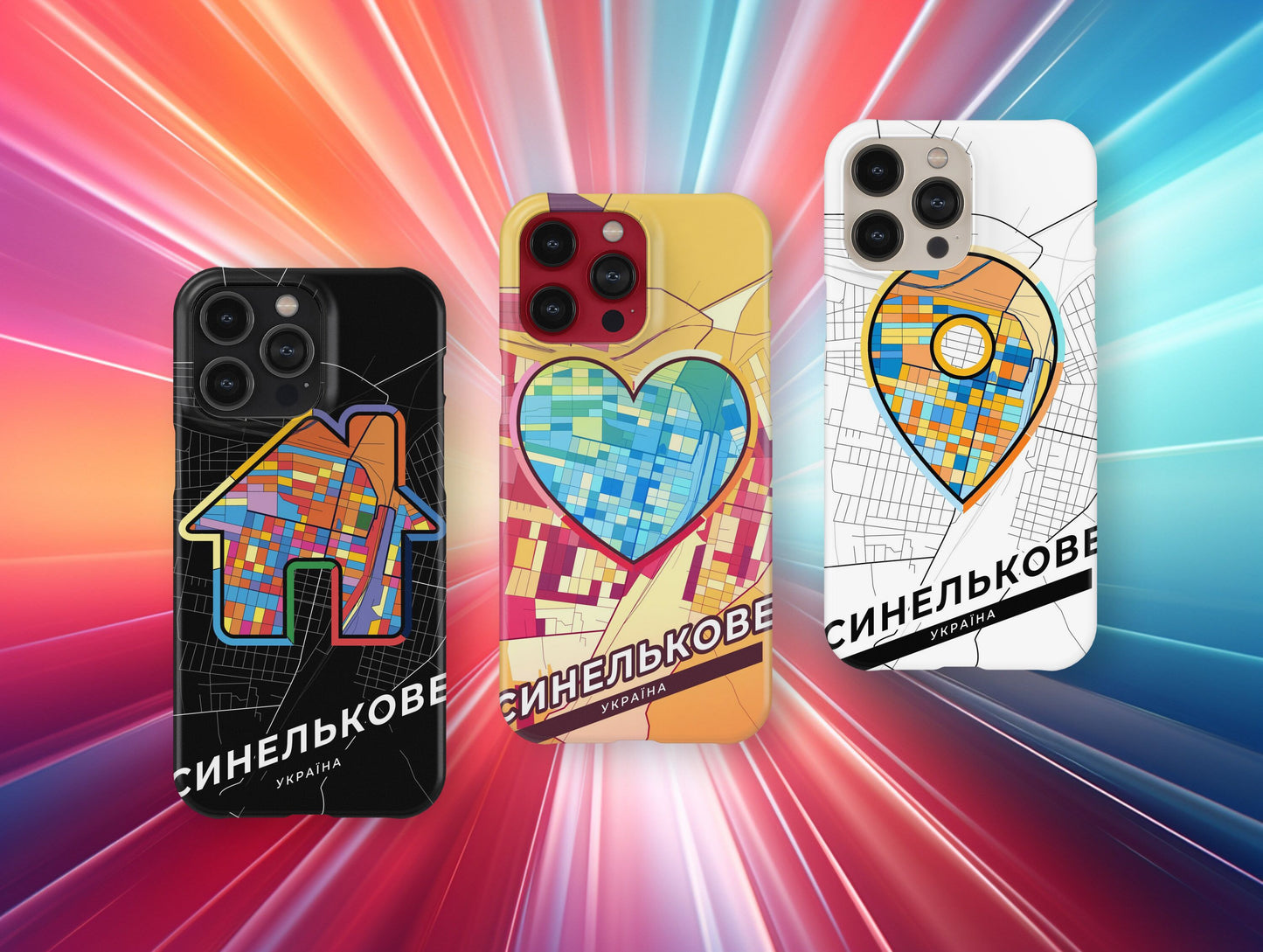 Synelnykove Ukraine slim phone case with colorful icon
