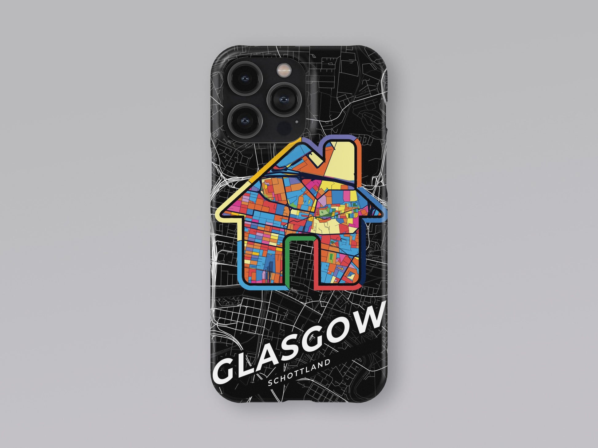 Glasgow Scotland slim phone case with colorful icon. Birthday, wedding or housewarming gift. Couple match cases. 3