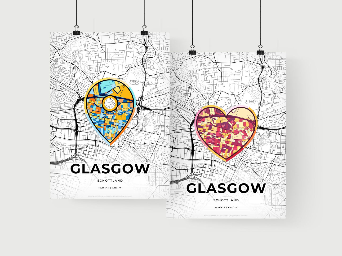 Glasgow Scotland art print for couples