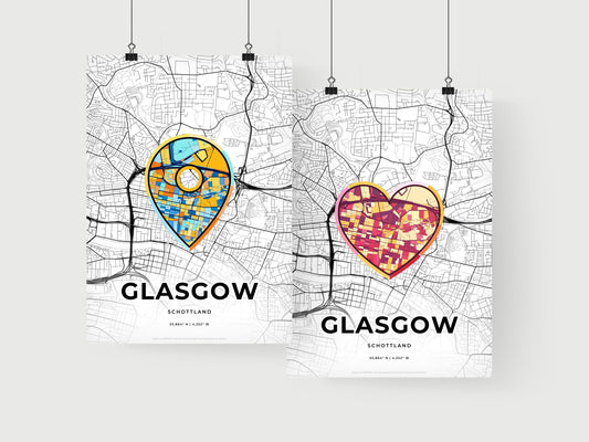Glasgow Scotland art print for couples