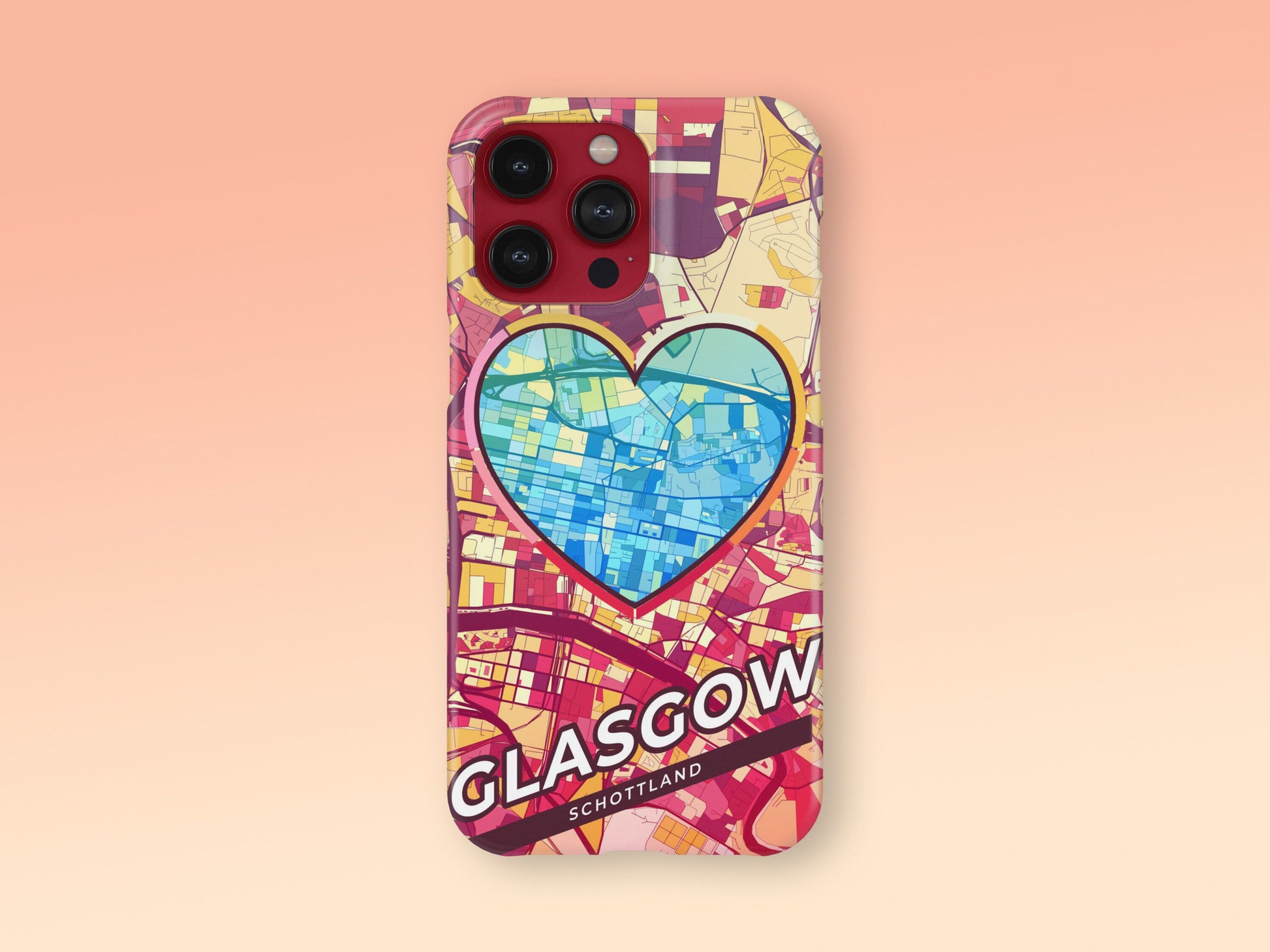 Glasgow Scotland slim phone case with colorful icon. Birthday, wedding or housewarming gift. Couple match cases. 2