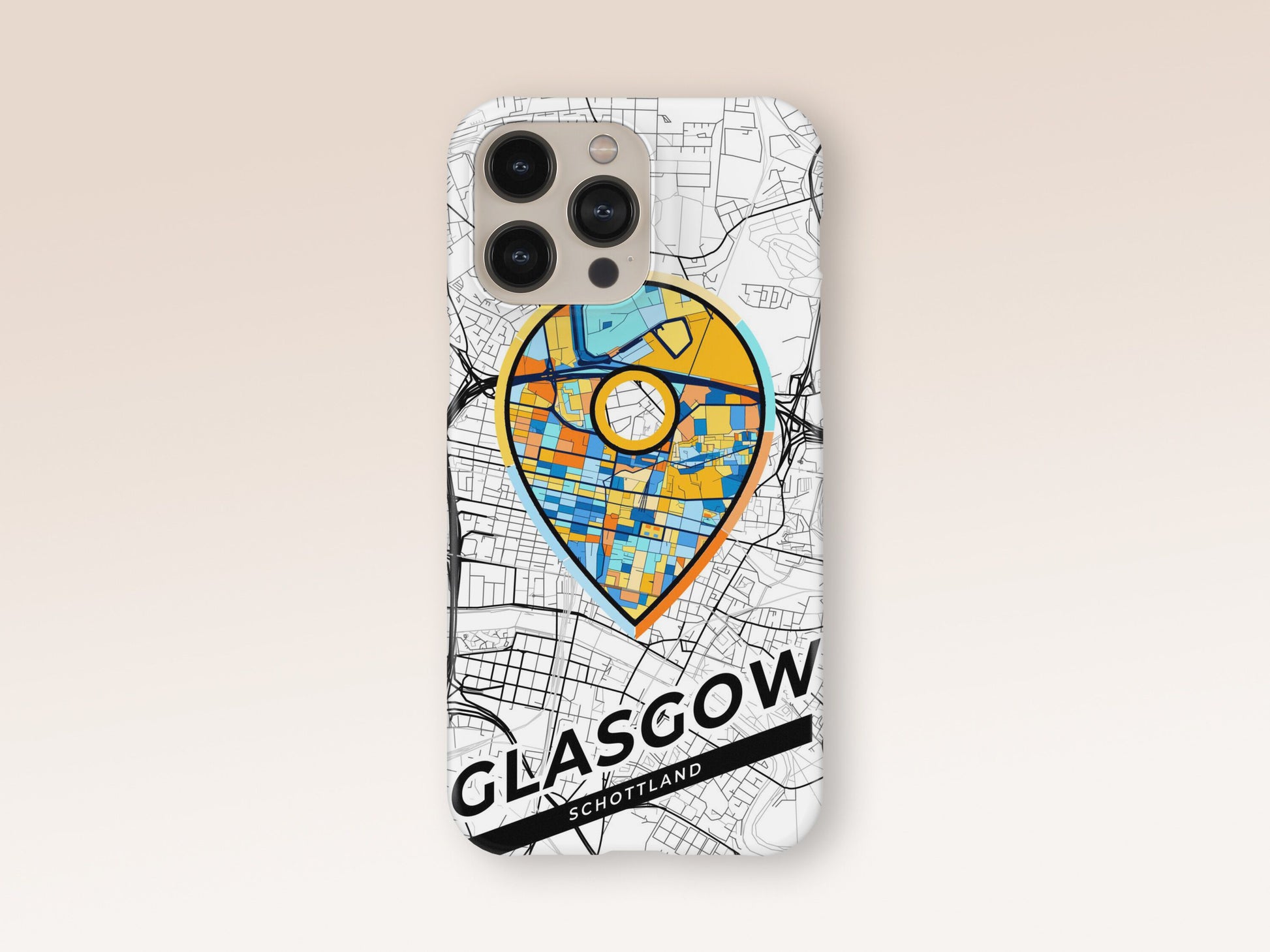 Glasgow Scotland slim phone case with colorful icon. Birthday, wedding or housewarming gift. Couple match cases. 1