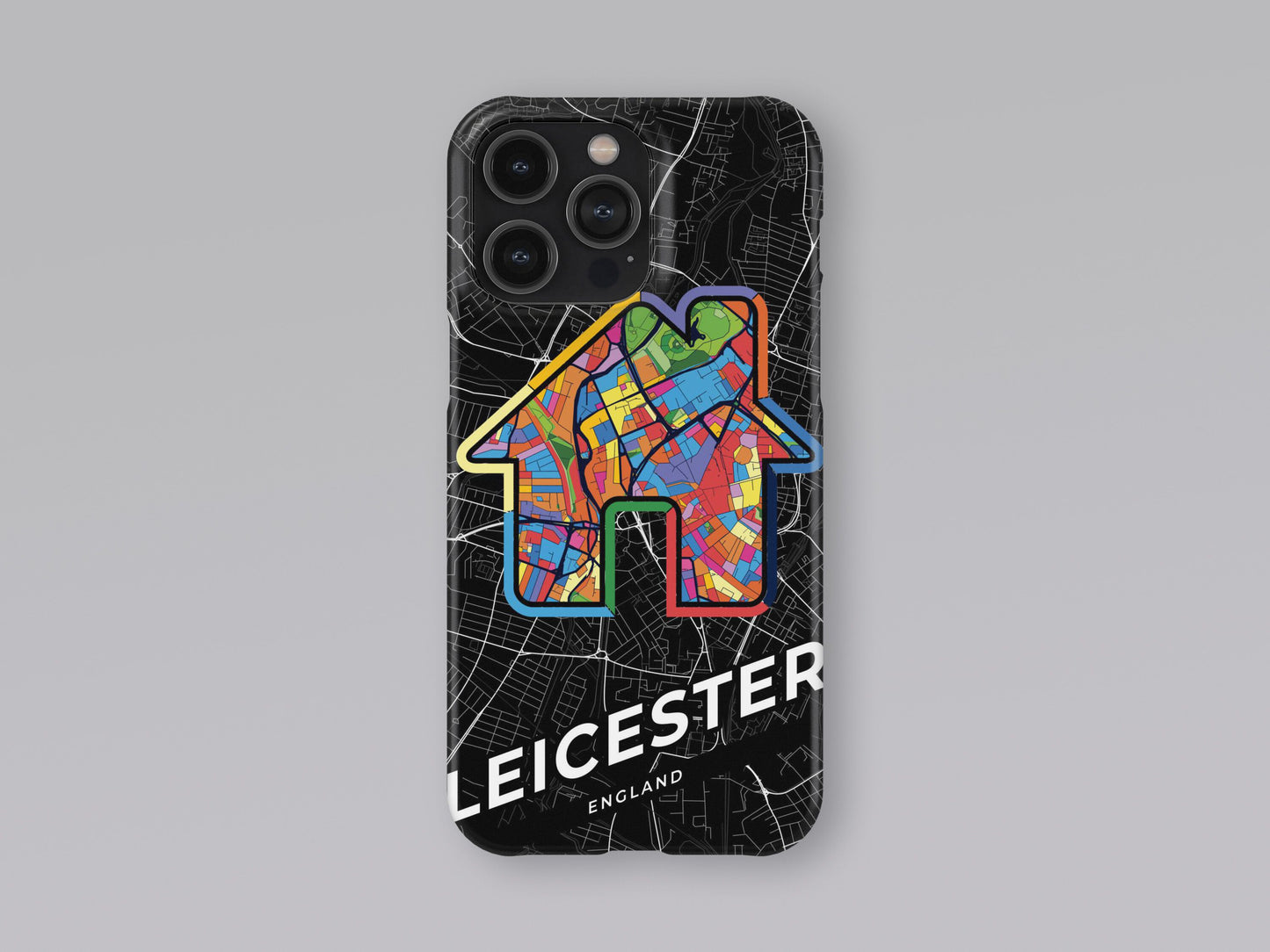 Leicester England slim phone case with colorful icon. Birthday, wedding or housewarming gift. Couple match cases. 3