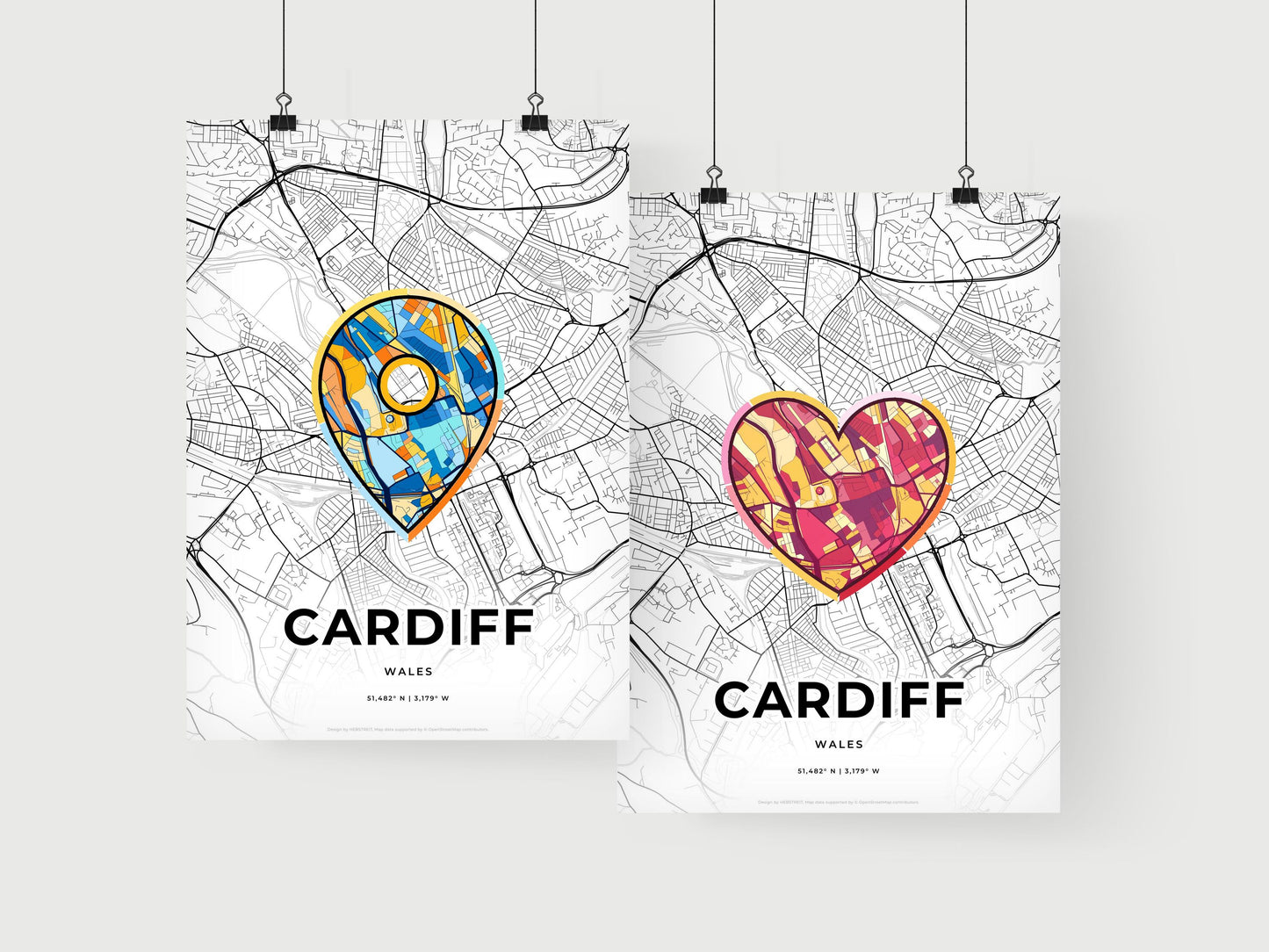 Cardiff Wales art print for couples