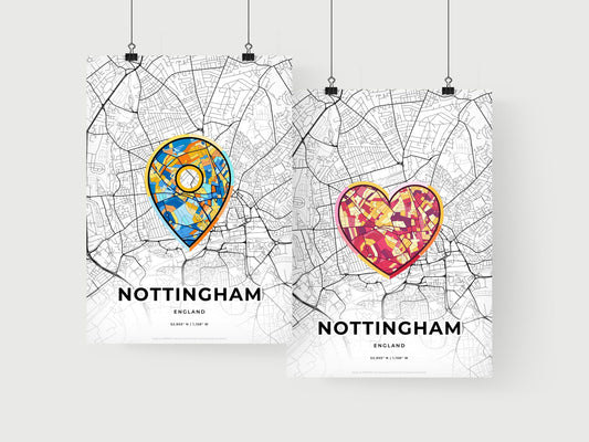 Nottingham England art print for couples