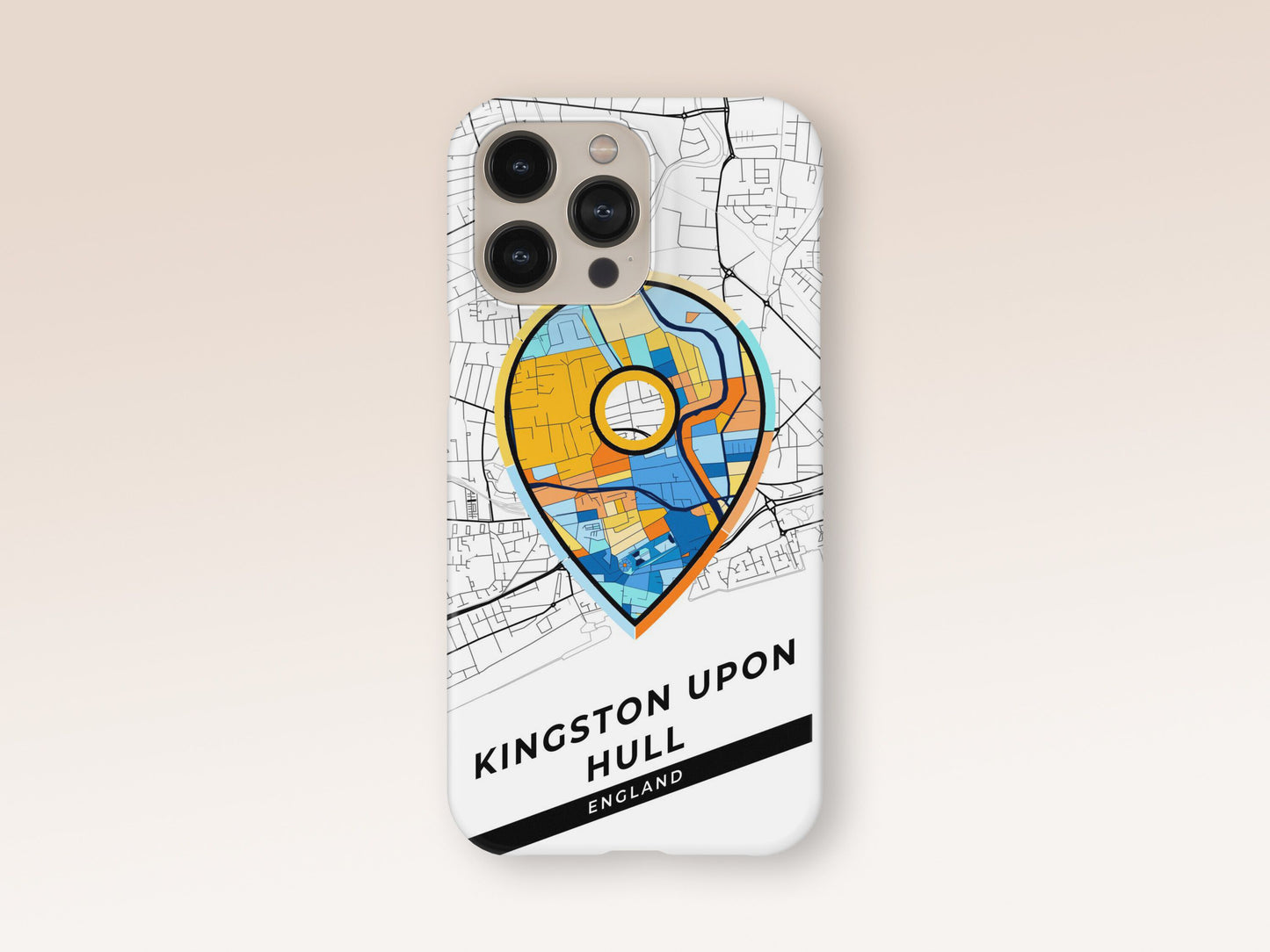 Kingston Upon Hull England slim phone case with colorful icon. Birthday, wedding or housewarming gift. Couple match cases. 1