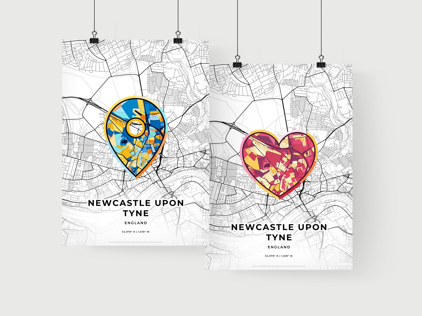 Newcastle Upon Tyne England art print for couples