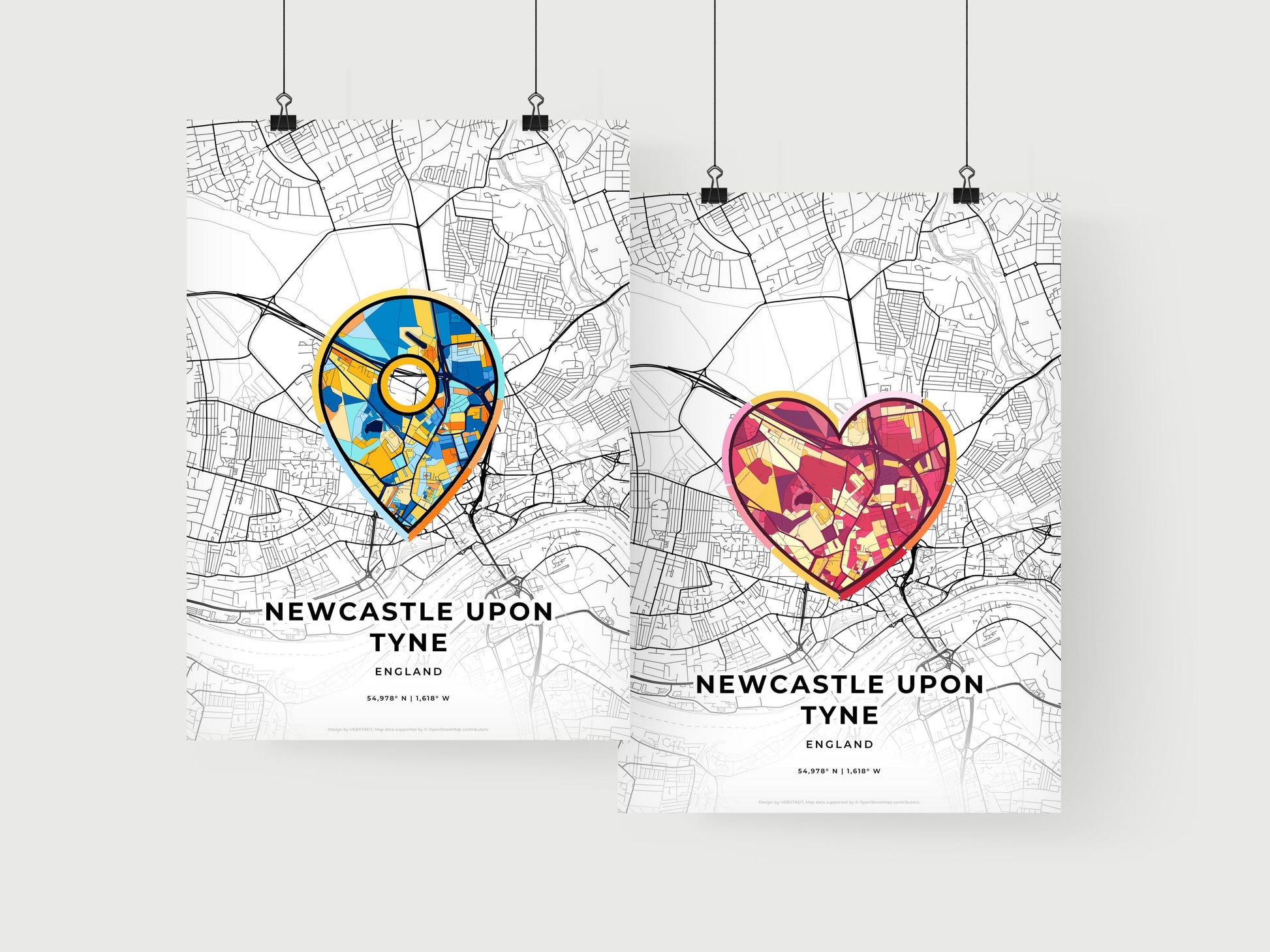 Newcastle Upon Tyne England art print for couples