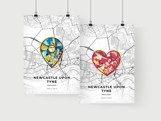 Newcastle Upon Tyne England art print for couples