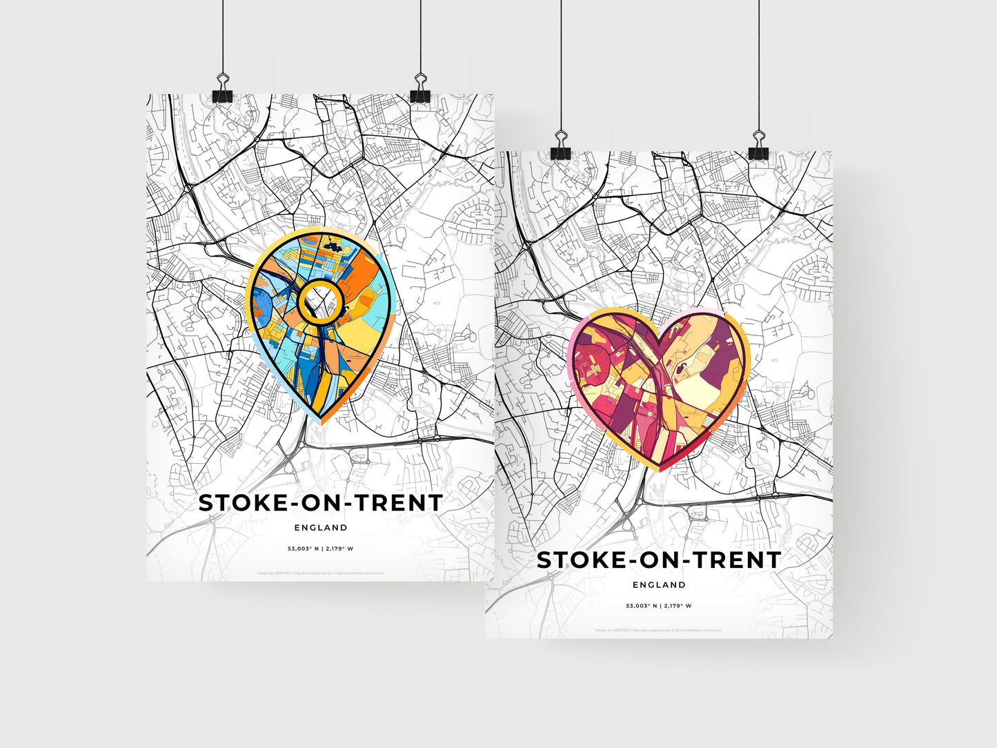 Stoke-On-Trent England art print for couples