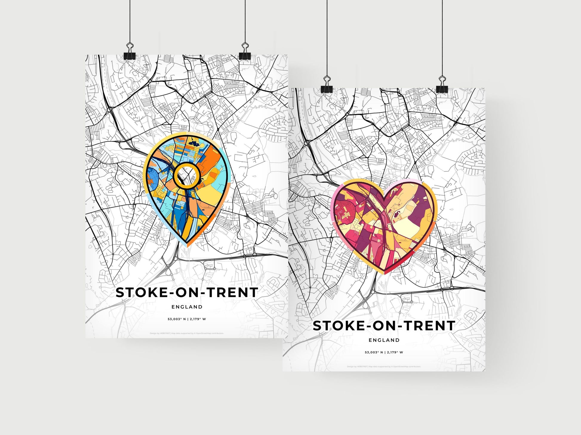 Stoke-On-Trent England art print for couples