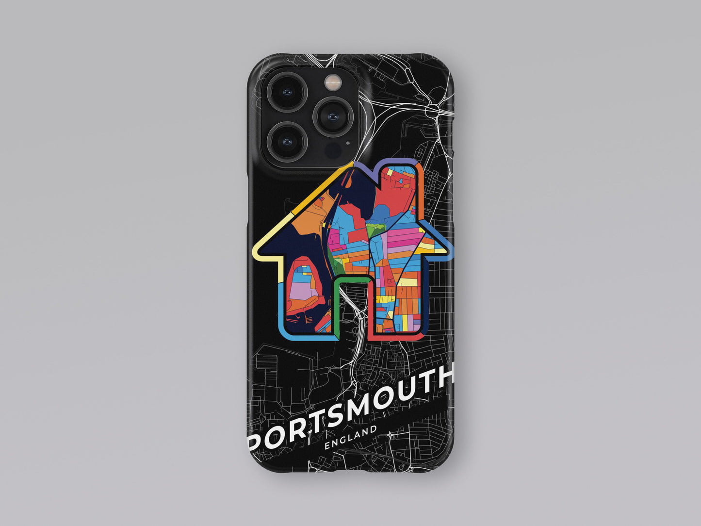 Portsmouth England slim phone case with colorful icon. Birthday, wedding or housewarming gift. Couple match cases. 3