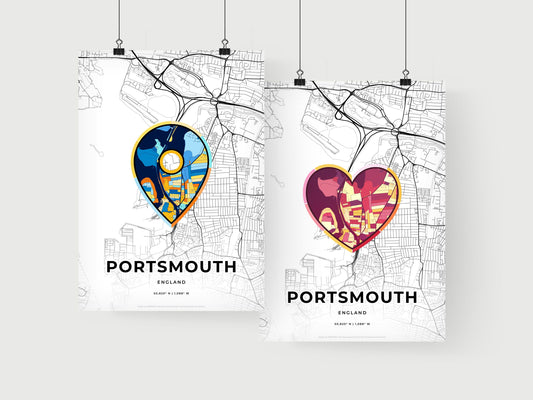 Portsmouth England art print for couples