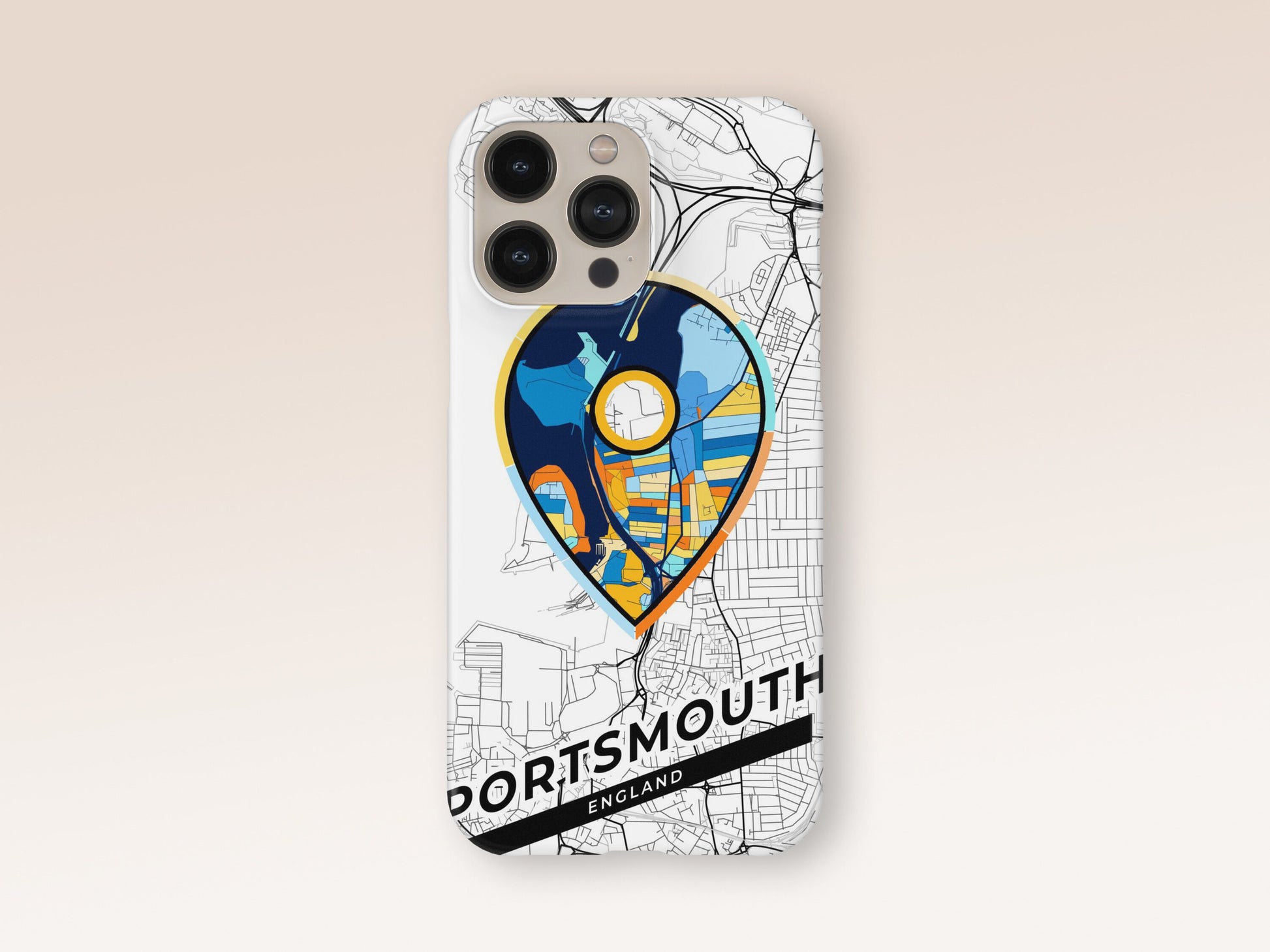 Portsmouth England slim phone case with colorful icon. Birthday, wedding or housewarming gift. Couple match cases. 1
