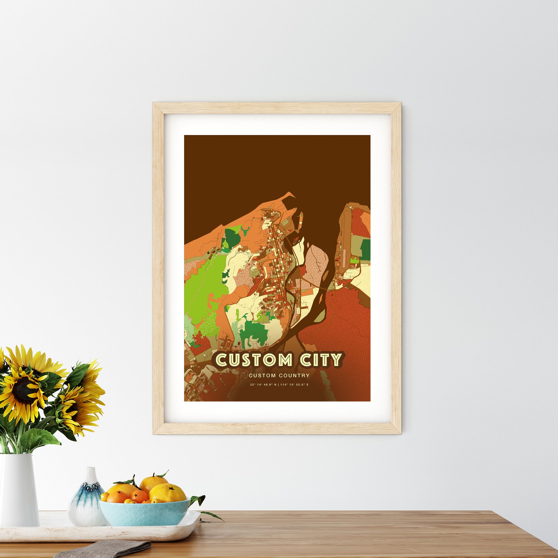 Custom FARMHOUSE City Map Two-toned Creative Hometown City Poster - Design your own map poster now!