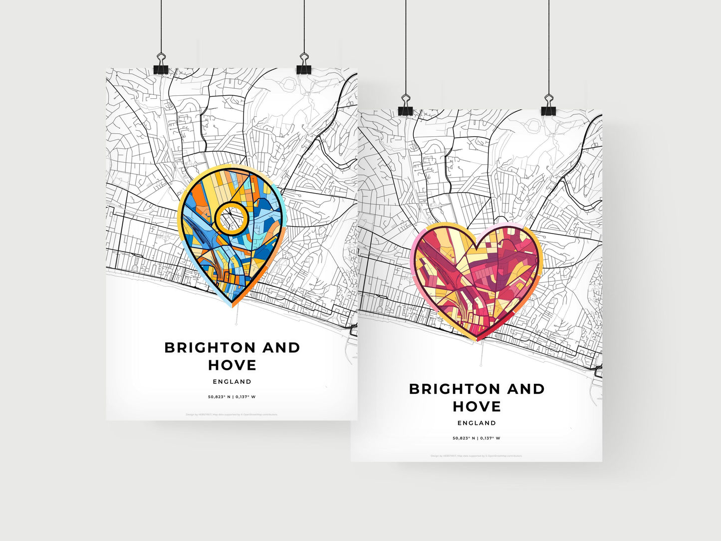 Brighton And Hove England art print for couples