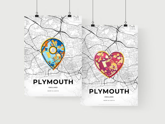 Plymouth England art print for couples