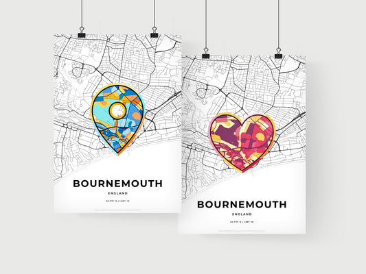 Bournemouth England art print for couples