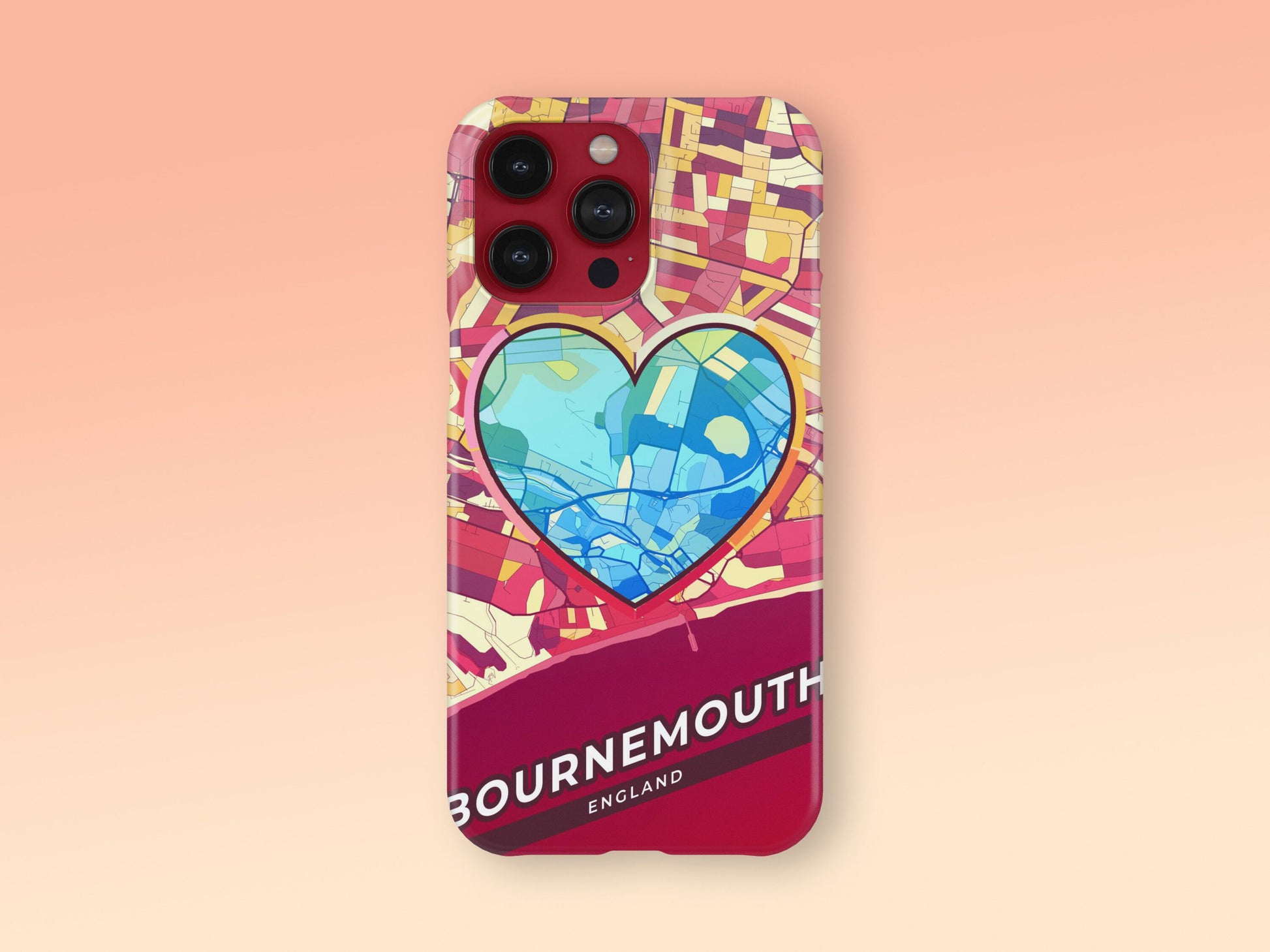 Bournemouth England slim phone case with colorful icon. Birthday, wedding or housewarming gift. Couple match cases. 2