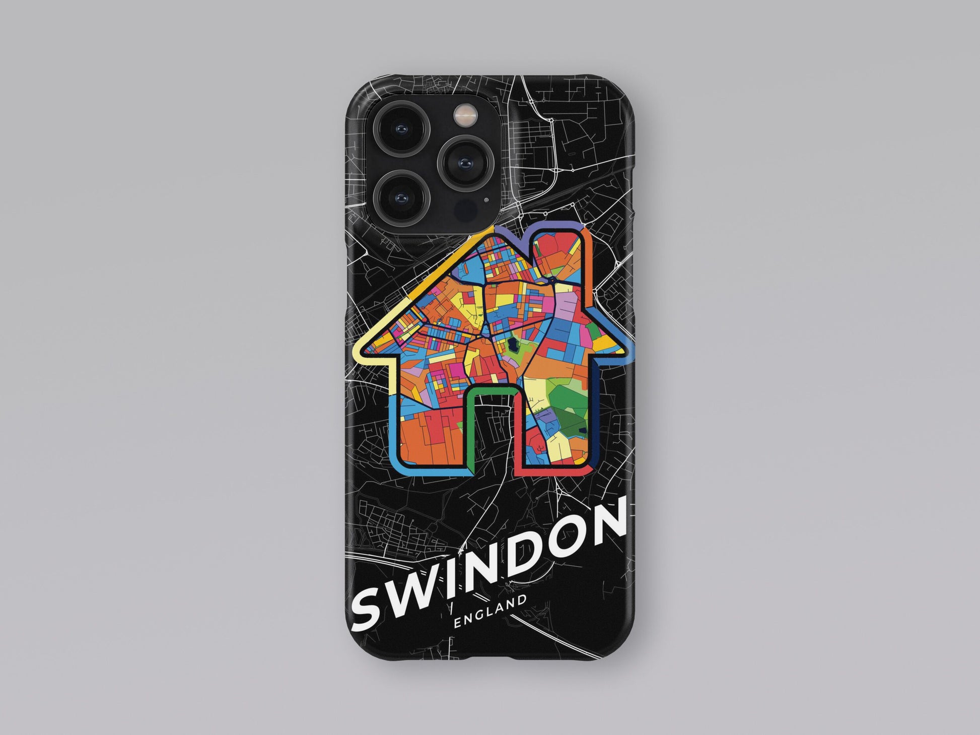 Swindon England slim phone case with colorful icon 3