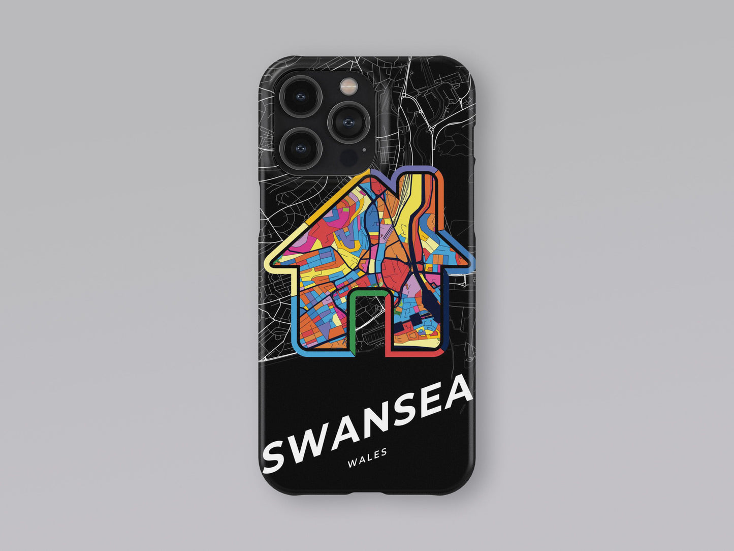 Swansea Wales slim phone case with colorful icon 3